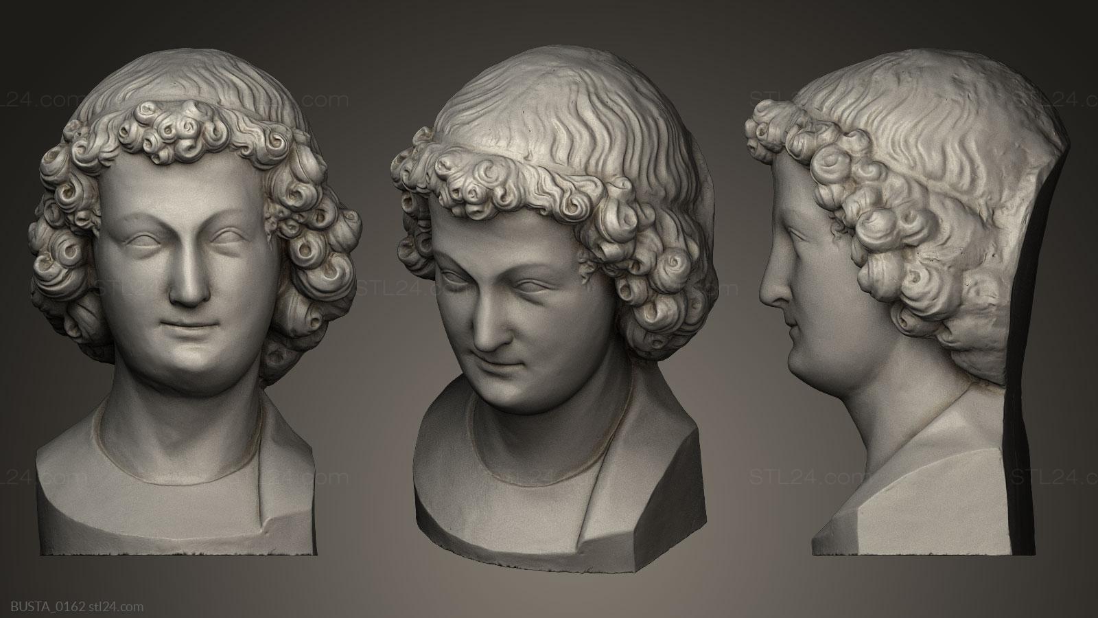 Бюсты и головы античные и исторические (Голова ангела, BUSTA_0162) 3D модель для ЧПУ станка